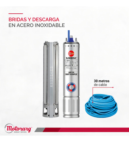 Bomba Sumergible Pozo Pedrollo Bsi 412+cable Trif. 3 Hp