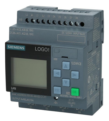 Plc Logo! 12/24 Rce Siemens V8.3- 6ed1052-1md08-0ba1 Nuevo