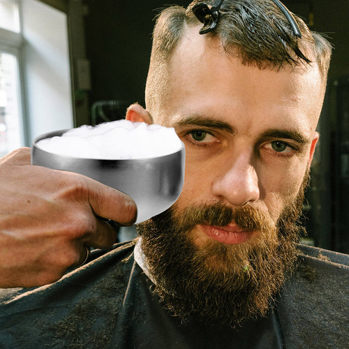Cuenco De Afeitar Para Hombre De Acero Inoxidable Con Tapa,
