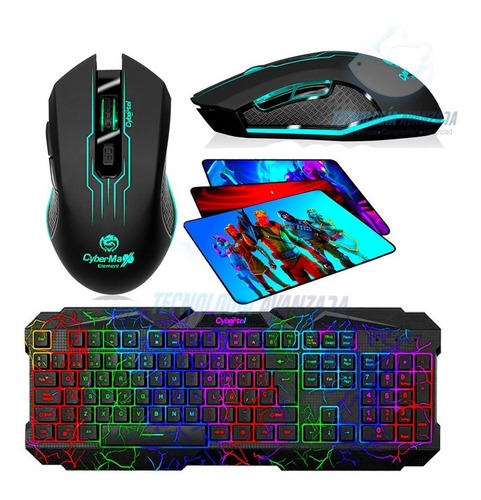 Kit Gamer Cybertel Teclado Gamer + Mouse Gamer Element + Pad