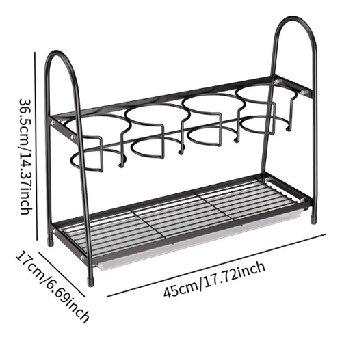 Estante Organizador Para Vasos De Agua, Estante Para Negro