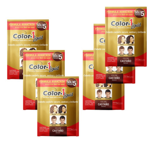 Tinte Liquido Castaño Osc. Pack X 6 Sobres