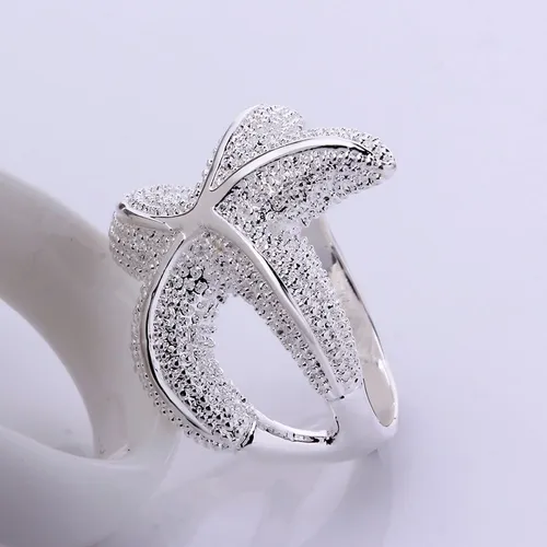 Lzd Anillo De Moda Chapado En Plata Esterlina Con Estrella .