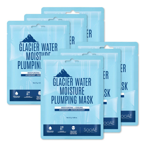 Soo'ae Glacier Water Moisture Plumping Mask [paquete De 6] M