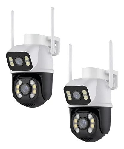 Kit 2 Câmera Wifi Externa A28 App Icsee Dupla Visão 3mp Prova Dágua Cor Branco