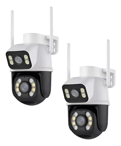 Kit 2 Câmera Wifi Externa A28 App Icsee Dupla Visão 3mp Prova Dágua Cor Branco