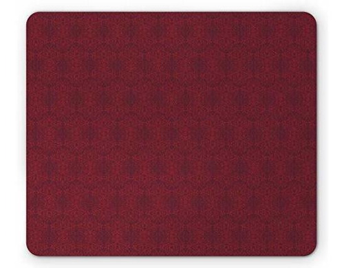 Pad Mouse - Burgundy Mouse Pad, Intricate Spring Motifs Abst
