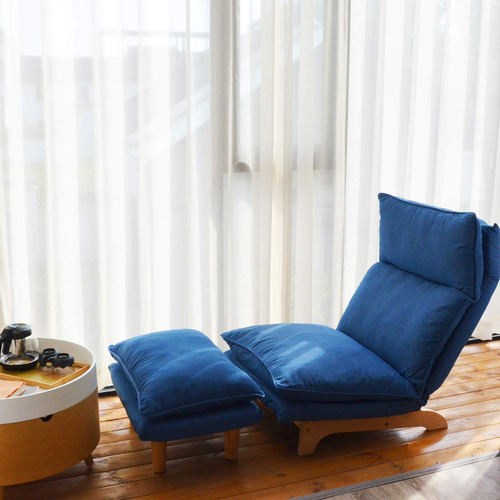 Silla De Suelo Reclinable Ajustable Azul Sofá Perezoso Tatam