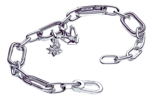 Pulsera De Cadena De Eslabones Me Link Plata Preciosa!+kit R Plata 19 Cm 19 Cm