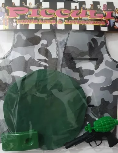 Disfraz Set Camuflado Militar Niños Chaleco Halloween