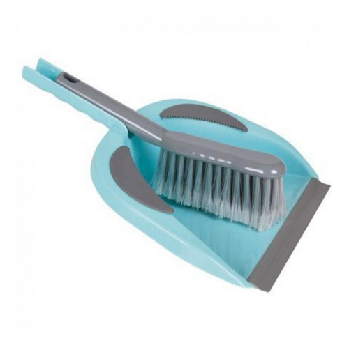 Imagem 1 de 5 de Kit Limpeza Com Pazinha De Lixo + Escova Azul Turquesa Mor