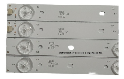 Dt Kit 4 Barras Reta Led Semp Dl3253 32l1500 Dl3253w