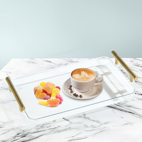 V Bandeja De Servicio Rectangular Con Asas For Mesa De Café
