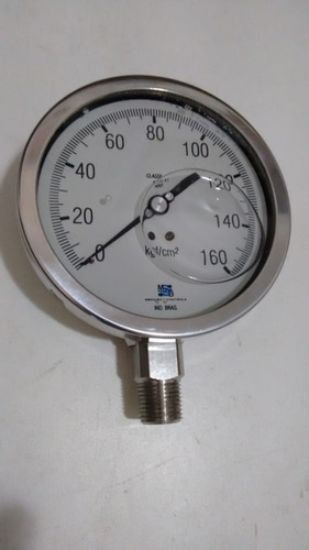 Imagem 6 de 6 de Manômetro Petroq. Mb - Glicerinado - 4 Pol - 0/160 Kgf/cm2