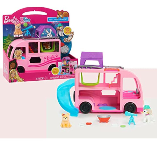 Barbie Just Play - Pet Camper, 11 Piezas, Figuras