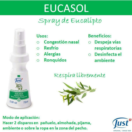 Eucasol 75ml Swiss Just Eucalyptus