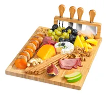 Comprar Juego De Tabla De Quesos De Bambú Con Cuchillos