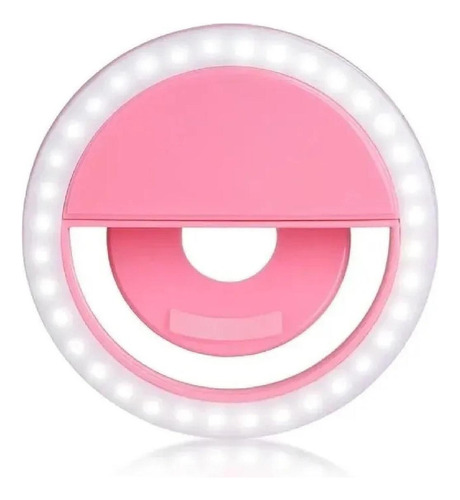 Selfie Ring Light Clipe Anel Led Celular Universal - Rosa