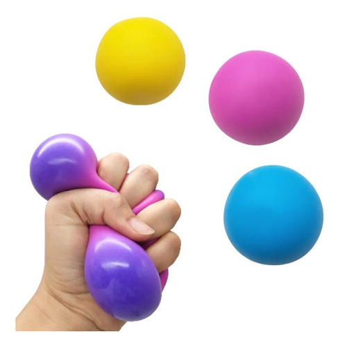 Set 4 Pelotas Antiestrés Autismo Squeeze 6 Cm Sensorial +8y