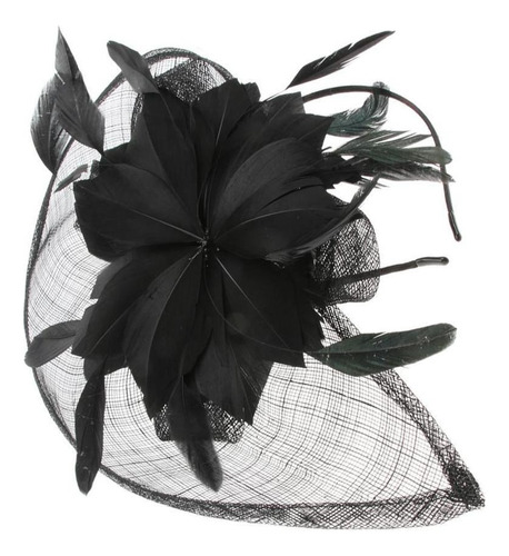 Sombrero De Pelo Emplumado Con Diseño De Flores De Malla Par