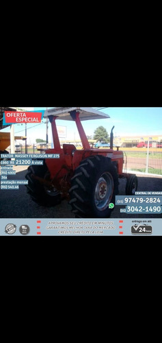 Trator Massey Ferguson Mf 275 1980 Vermelho