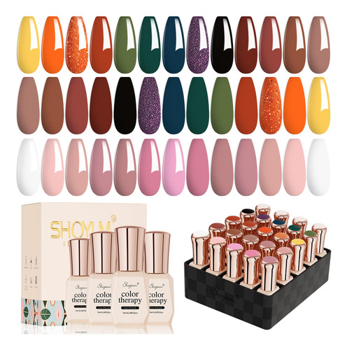 Shoyum Juego De 24 Esmaltes De Uñas De Gel De 20 Colores P.