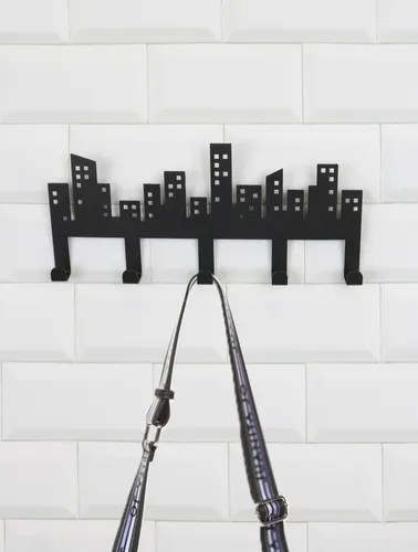 Perchero De Pared Ciudad Metal Pintura Al Horno
