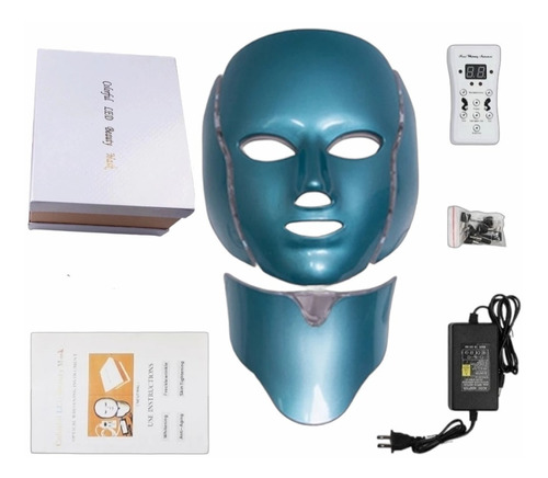 Máscara Led 7 Cores Fototerapia 7 Eletrodos Completa Bivolt