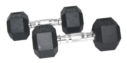 Set de 2 mancuernas UrbanFit Pro ST0205 Color Negro 15 lb Mancuernas Hexagonales