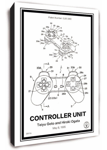 Cuadro Moderno De Sony Playstation Control Modelo Patente