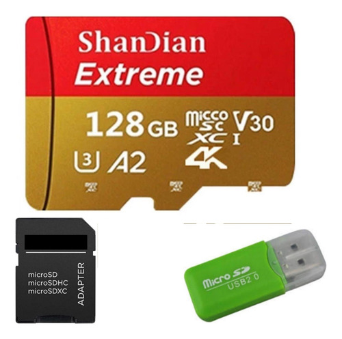 Cartão De Memória Microsd  128gb +adaptador (shandian) Nf