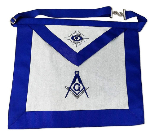 Delantal Masonic Master Mason , Tela Blanca Con Bordado Bbh2