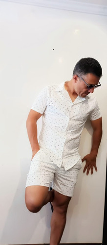 Conjunto Par Verano  Hombre  En Seda Licrado 