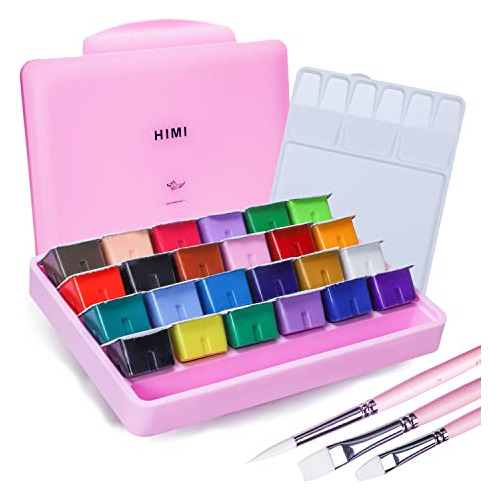 Himi Gouache Paints Set, 24 Colors, 30ml, 24 Us Fl Oz, Jelly