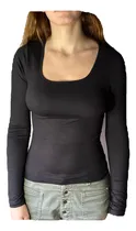 Comprar Remera Manga Larga Escote Cuadrado Modal Soft Gamuzado