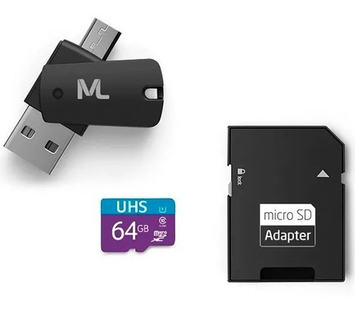 Cartão De Memória Multilaser Ultra Speed-i 64gb Mc152 -preto