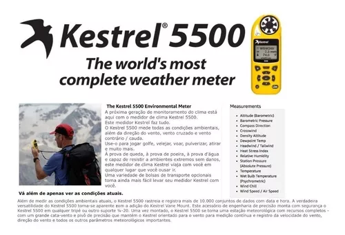 Medidor de velocidade do vento de bolso Kestrel 1000 
