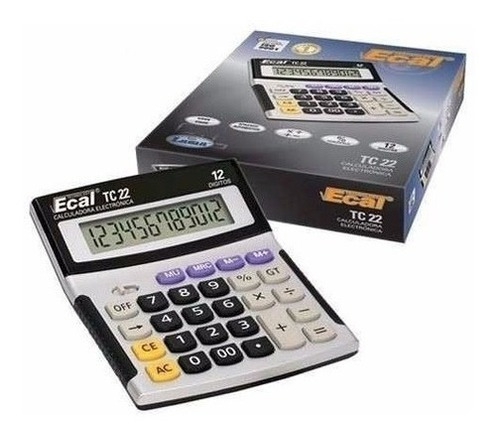 Calculadora Ecal Lama Tc22 12 Digitos Comercial A Pilas