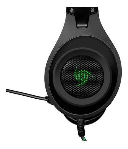 Auriculares gamer VSG Kuiper negro con luz verde LED
