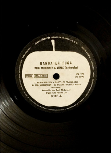 Beatles Lp Paul Mccartney Wings Banda En Fuga (solo Vinilo) 