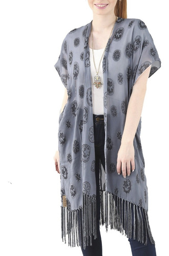 Kimono Mujer Bordado Saco Chaleco Boho Largo Spiga 31 #k87