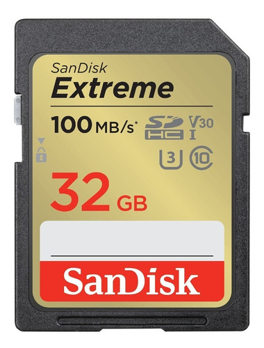 Memoria Sd Sandisk 32 Gb Extreme 90 Mb/s Uhs-i 4k V30 Reflex