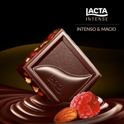 Barra Lacta 40% Cacau AmĂȘndoas&framboesa 85g Kit C/12