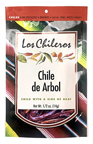Los Chileros Chile De Arbol Entero, 0.5 Onzas (paquete De 6)