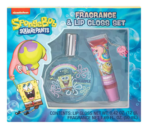 Perfume Infantil Fragancia Y Brillo Labial Niñas Bob Esponja