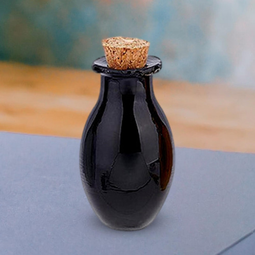 4 Pequeños Frascos De Vidrio, Frascos De Deseos, Negro