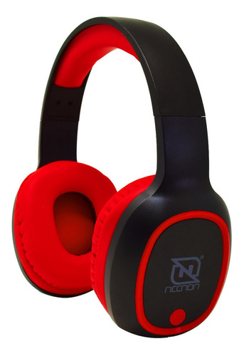 Audifonos Diadema Bt Recargable Necnon Negro/rojo Nbh 04 Pro