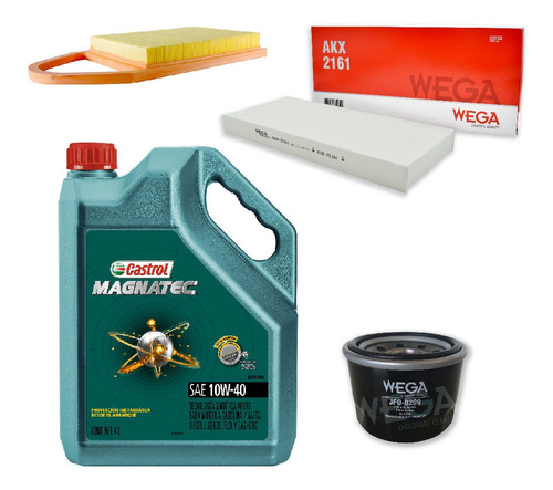 Kit 3 Filtros + 4l Aceite Castrol 10w40 Toyota Etios 1.5 16v