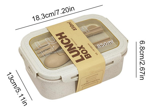 2 Artículos Bento Box Fiambrera Lonchera Para Adultos