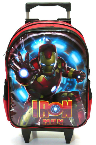 Mochila Escolar Homem De Ferro Iron Man Lisa Rodinhas G F1